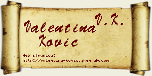 Valentina Ković vizit kartica
